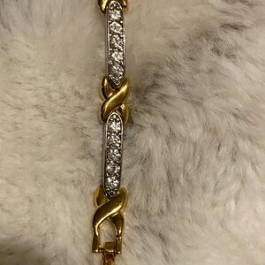 Elegant Gold and Silver X Women's Bracelet